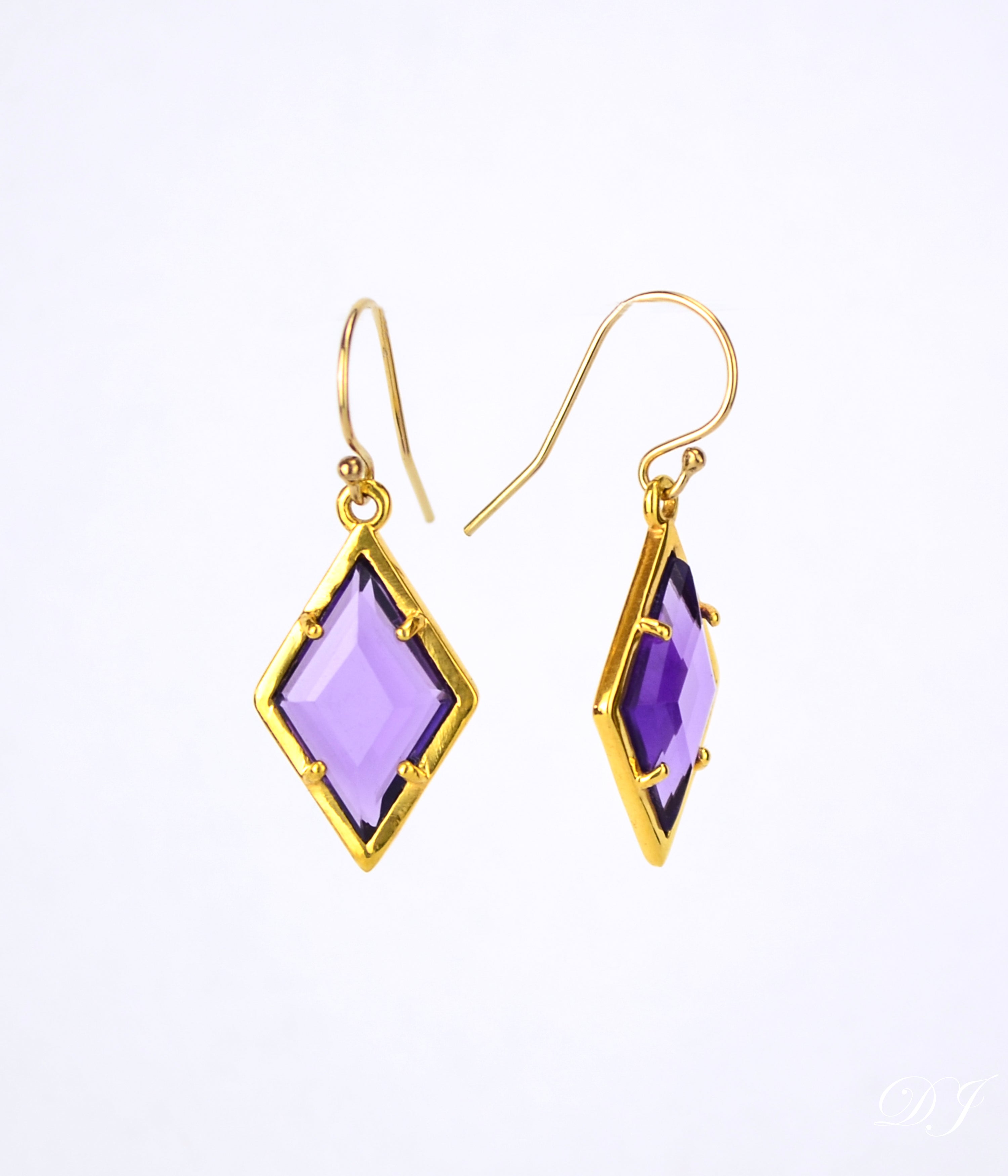 Purple Amethyst Earrings : February Birthstone