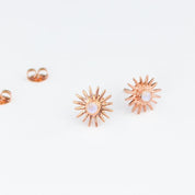 Sun Burst Stud Earrings, Birthstone Sunshine Studs