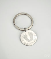 Actual Footprint or Handprint Keychain, Commemorate Birth of Baby