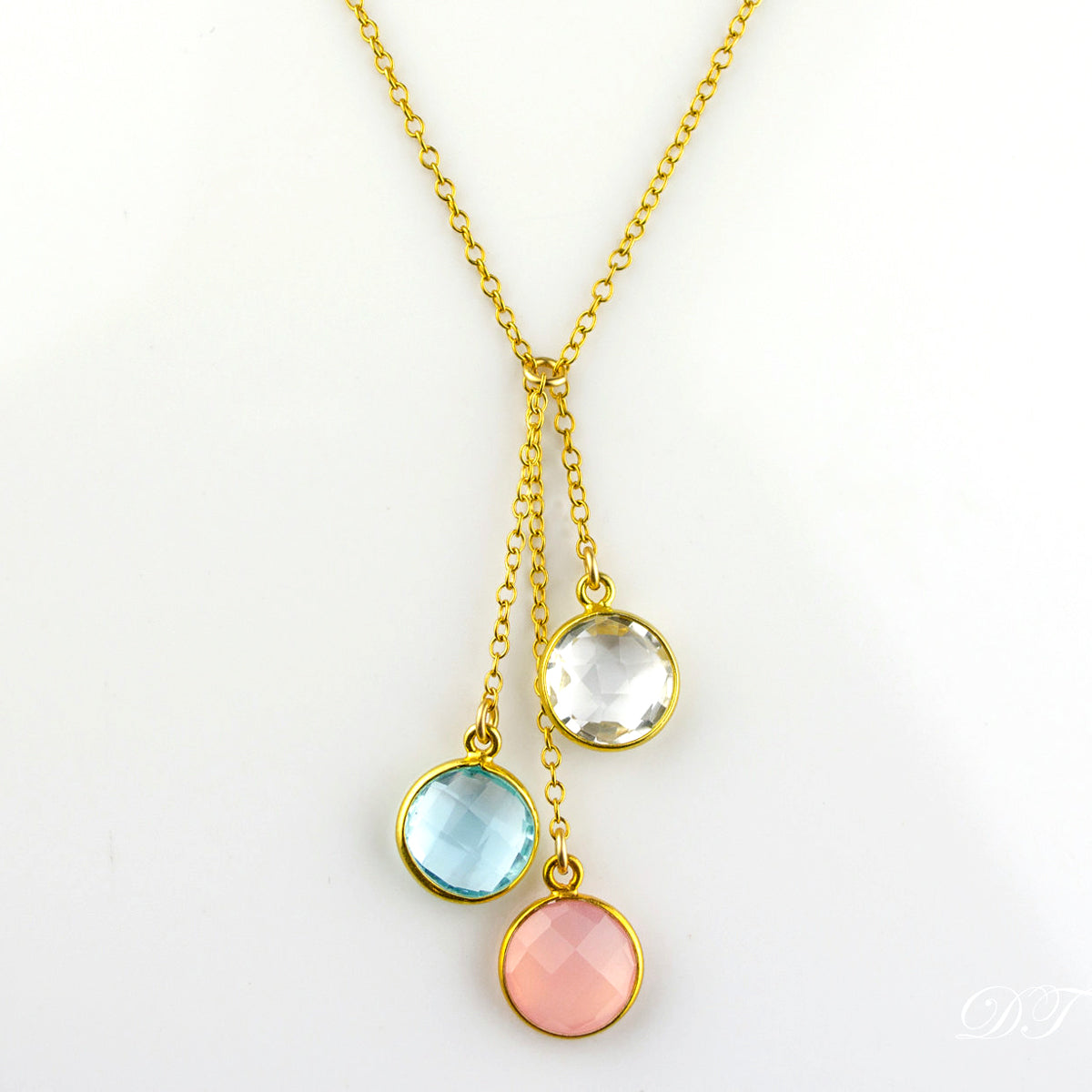 Birthstone Trio Orchid Lariat Necklace - Shop For Birthsone Trio