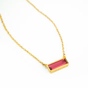 Ruby Bar Necklace : July Birthstone : Adira Series