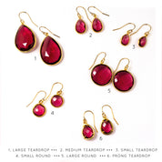 Ruby Quartz Earrings : July Birthstone