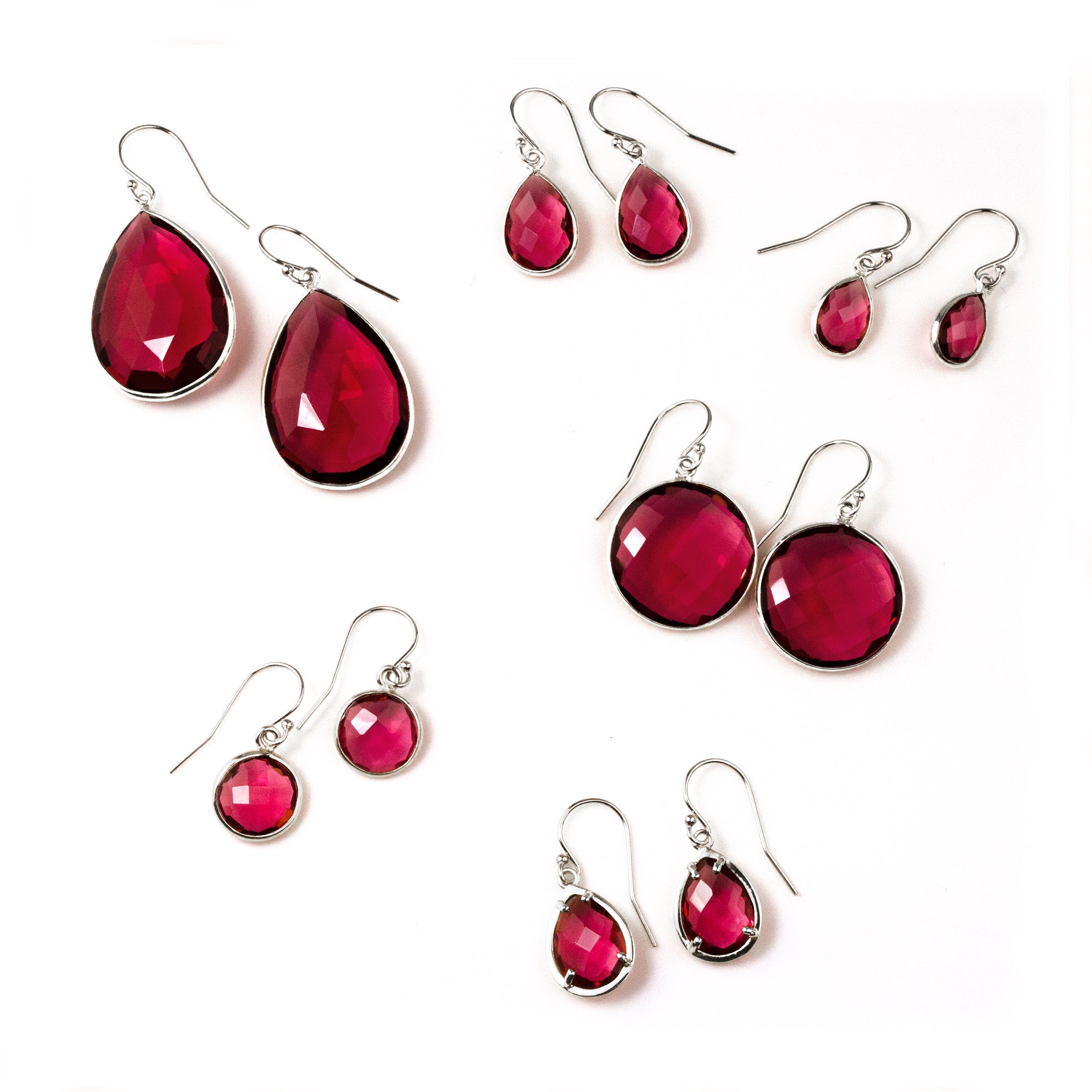 Ruby Quartz Earrings : July Birthstone