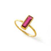 Tiny Ruby Bar Ring : July Birthstone