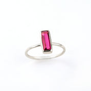 Tiny Ruby Bar Ring : July Birthstone