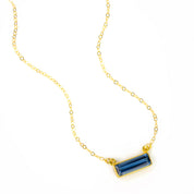 Kyanite Bar Necklace : September Birthstone : Adira Series