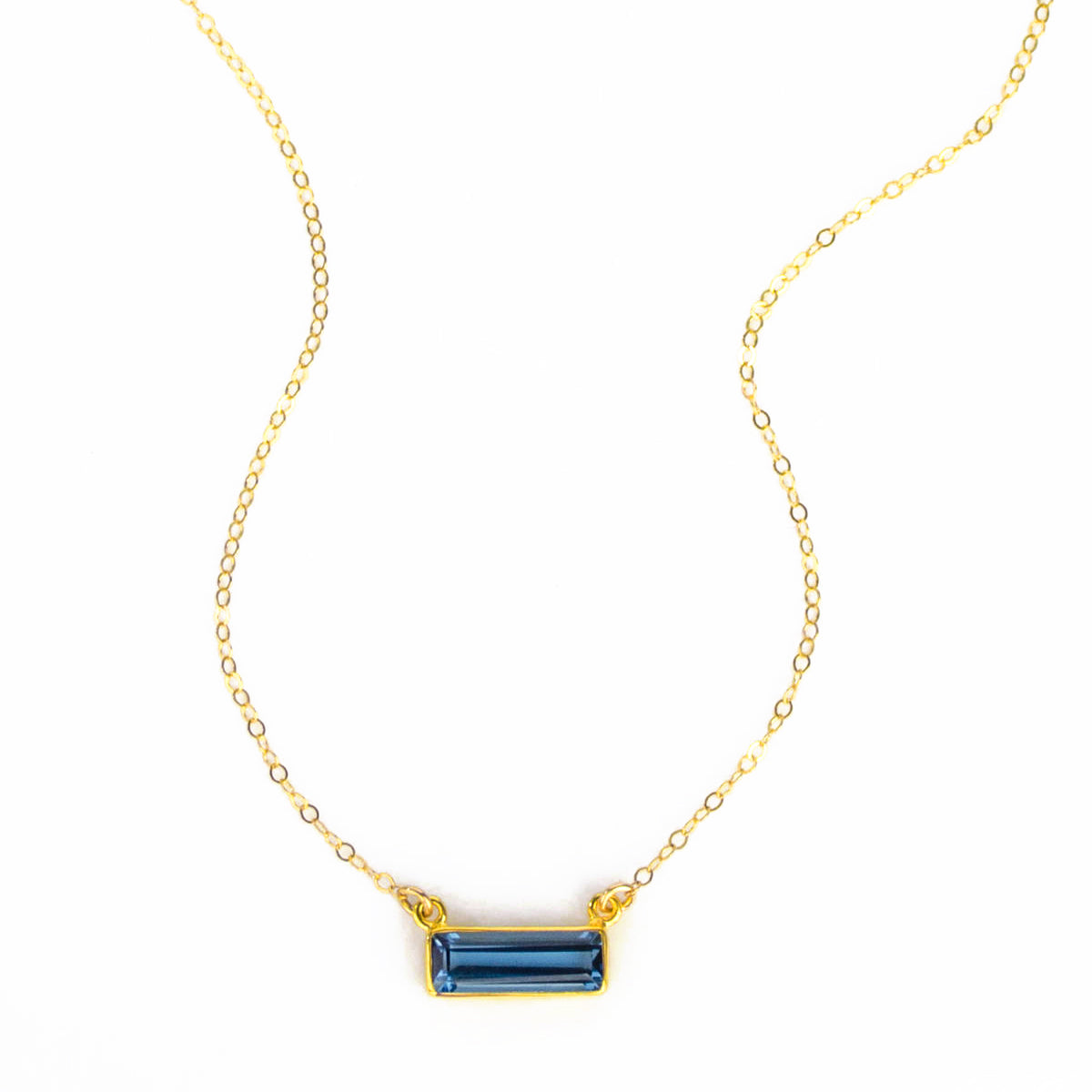 Kyanite Bar Necklace : September Birthstone : Adira Series