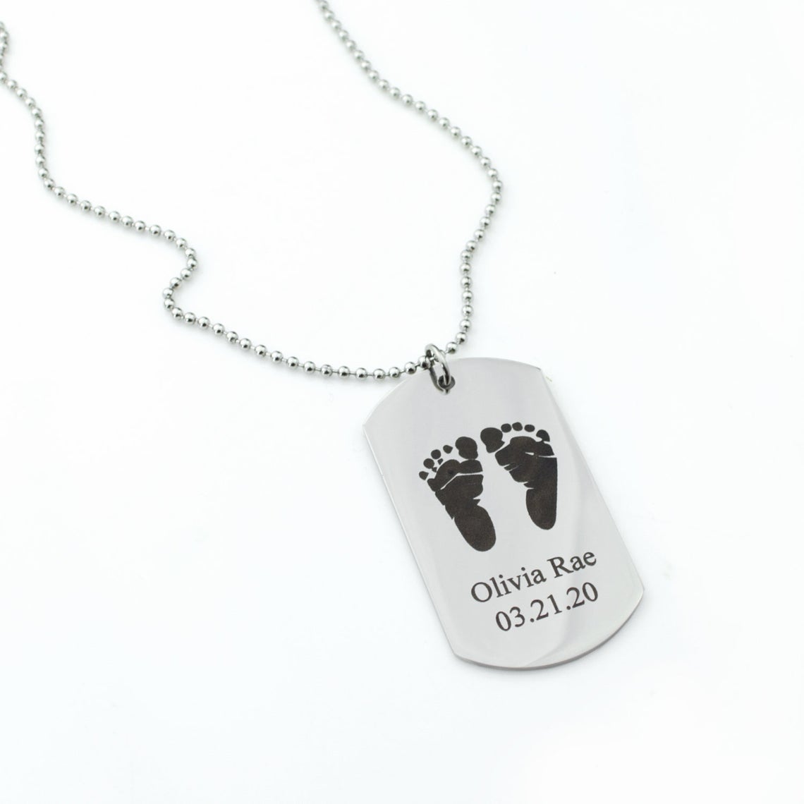 Personalized Dog Tag Necklace, Custom Traditional Military Style Jewelry