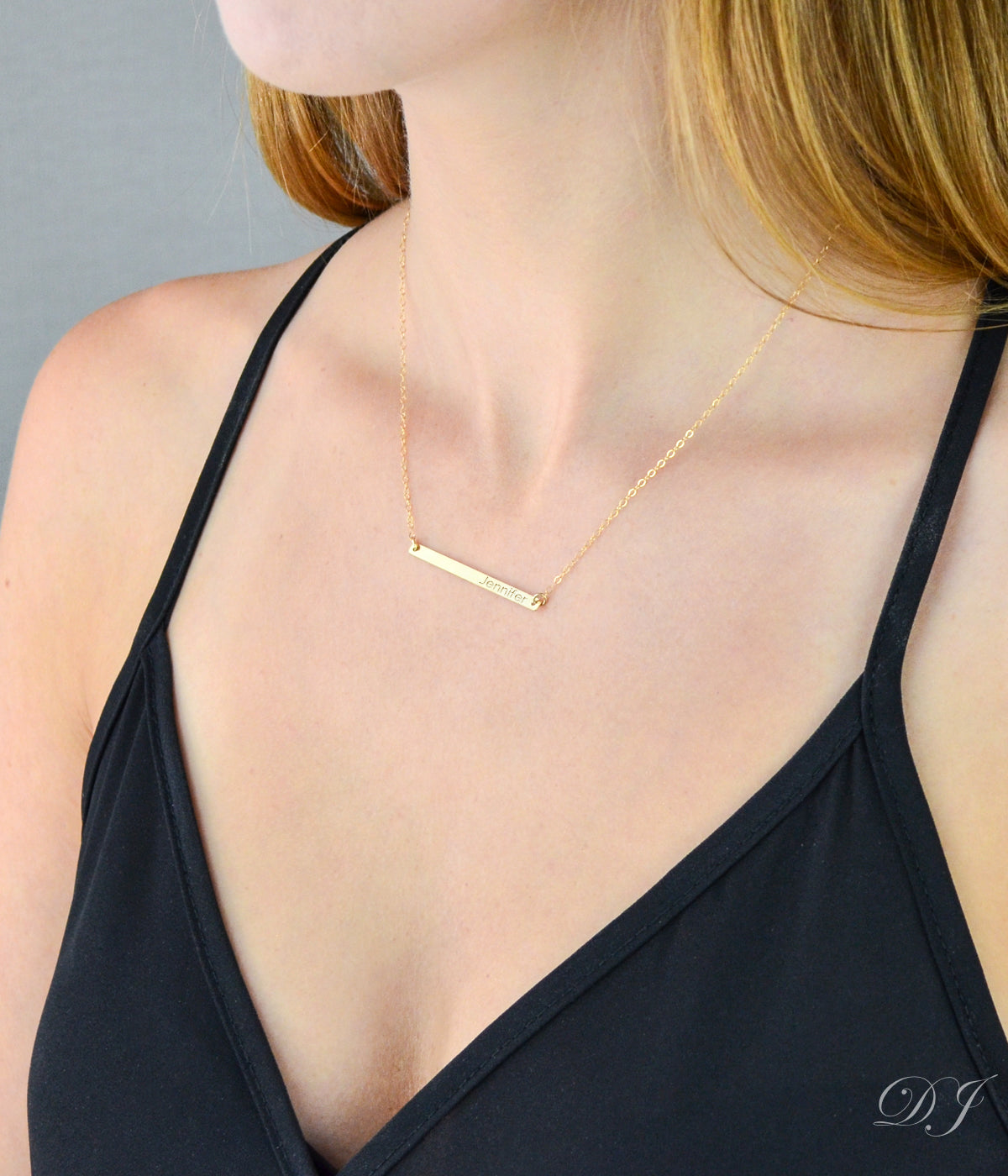 Morse code skinny bar necklace - Silver, Gold or Rose Gold Bar