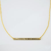 Morse code skinny bar necklace - Silver, Gold or Rose Gold Bar