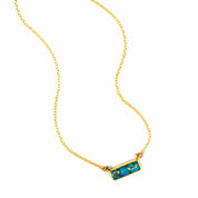 Copper Turquoise Bar Necklace : December Birthstone : Adira Series