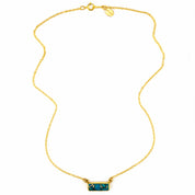 Copper Turquoise Bar Necklace : December Birthstone : Adira Series