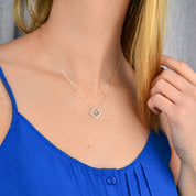 Personalized Birthstone Minimalist Square Pendant Necklace