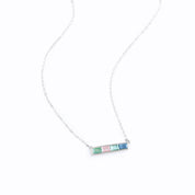 Multi Birthstone Combination Horizontal Bar Necklace