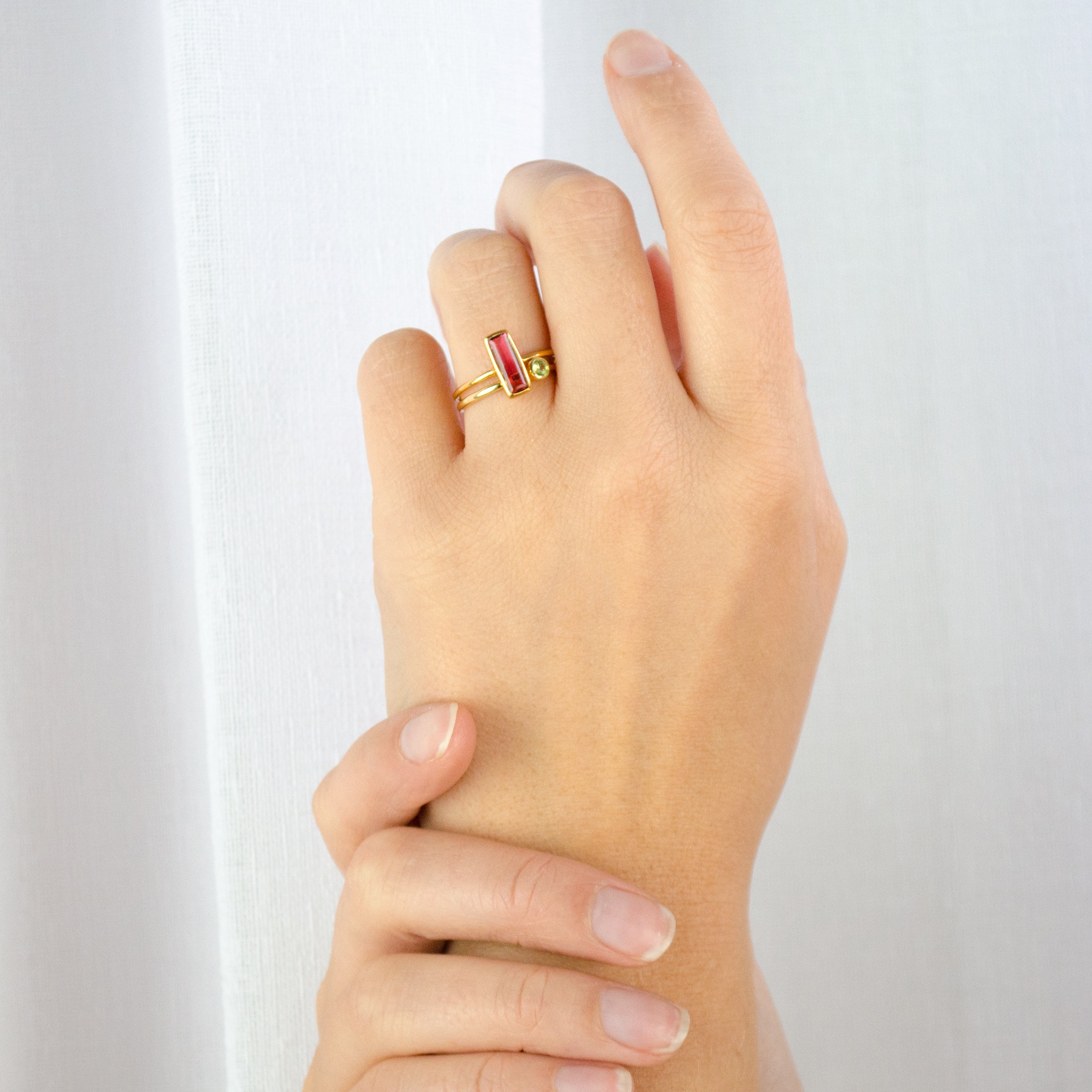 Tiny Citrine Bar Ring: November Birthstone