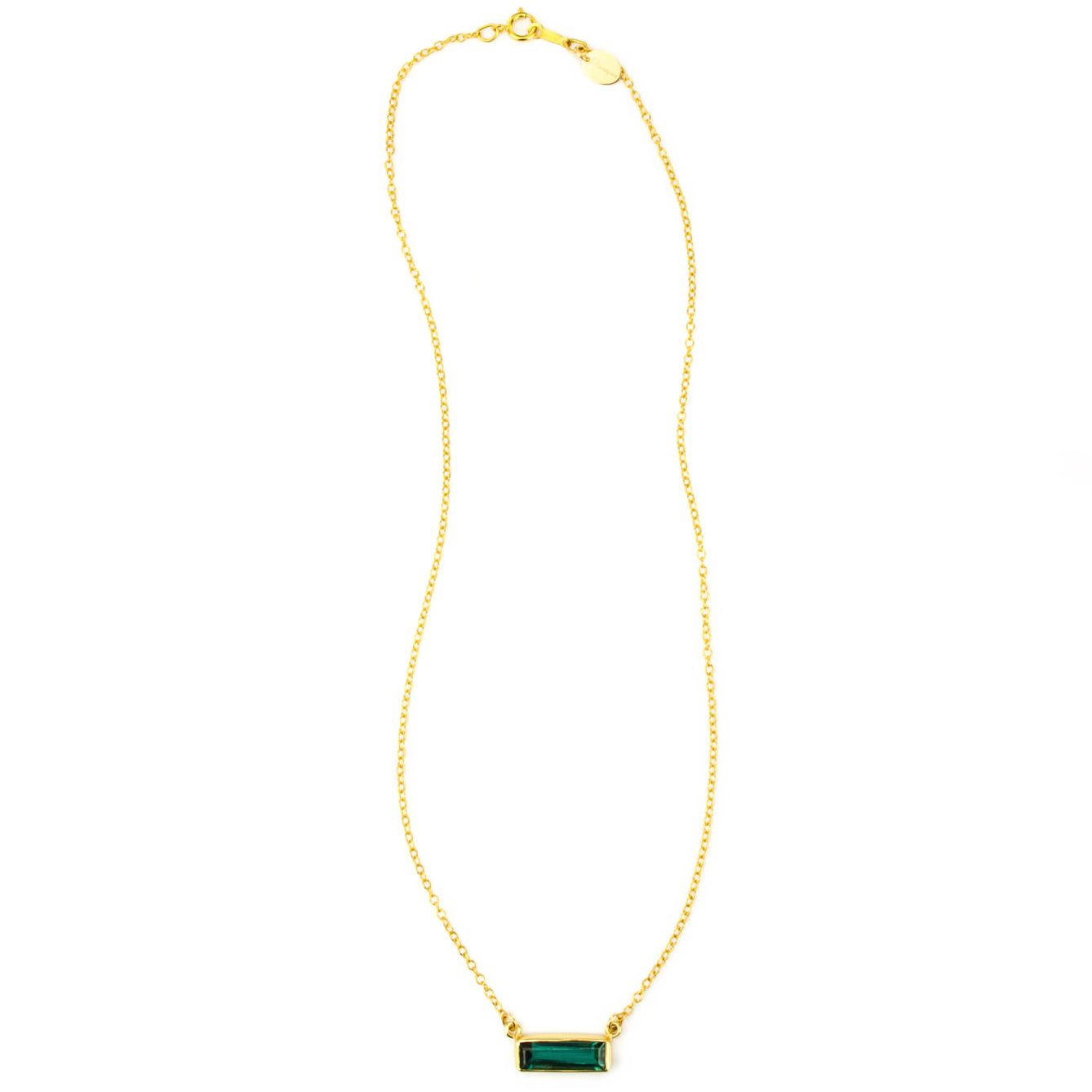 Green Tourmaline Bar Necklace : Adira Series