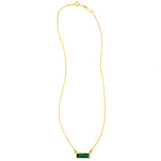 Green Tourmaline Bar Necklace : Adira Series