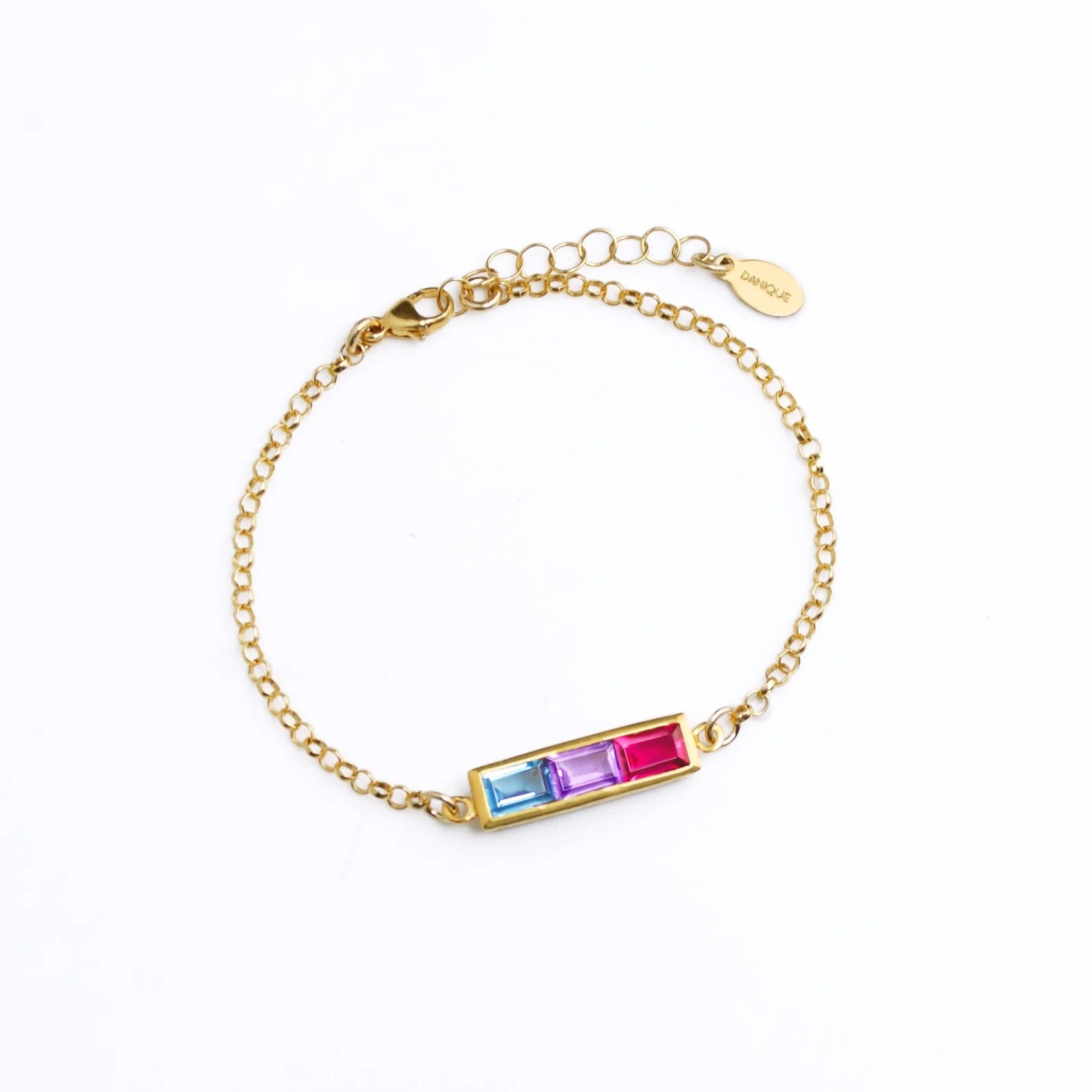 Multi Birthstone Combination Bar Bracelet