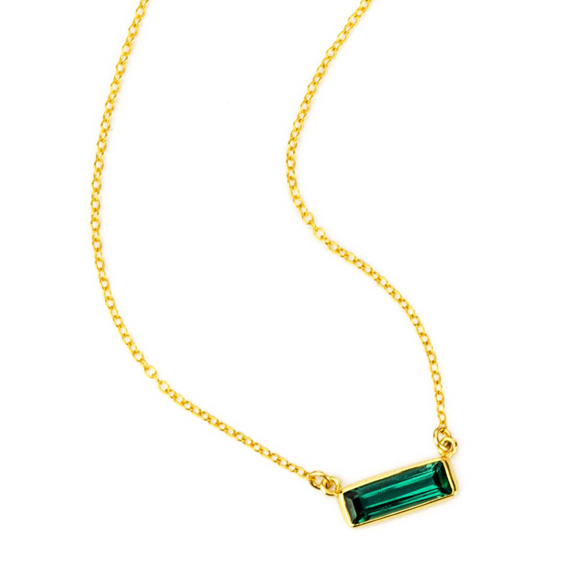 Green Tourmaline Bar Necklace : Adira Series