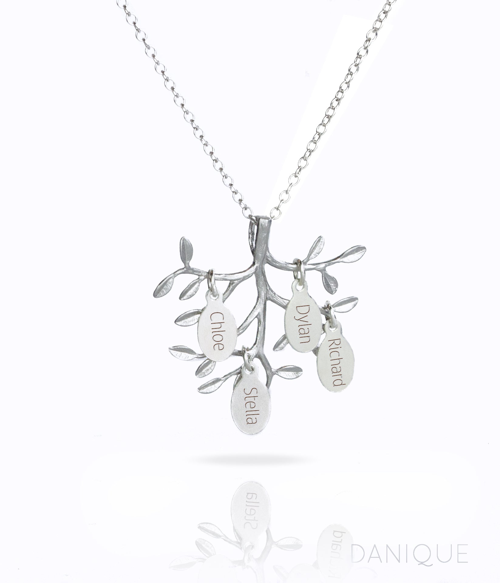 Family Tree Necklace with Kids Names