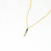 Tiny Birthstone Vertical Bar Necklace : Available in All Birthstones